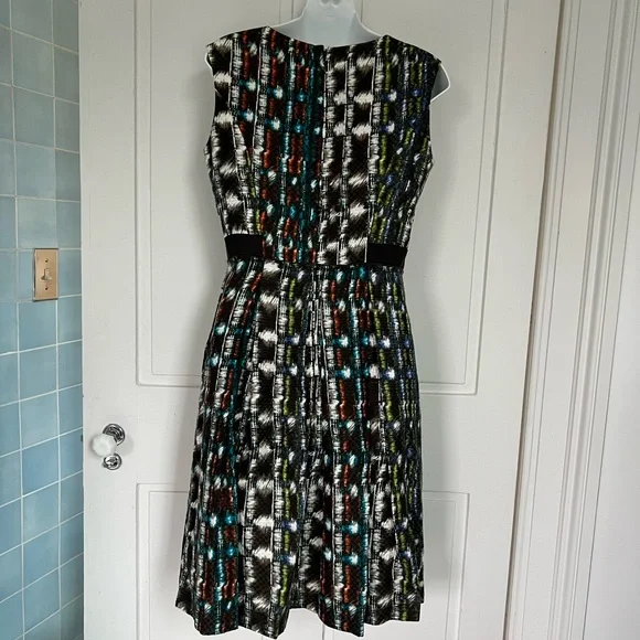 Etcetera Abstract print dress size 6 brown white blue green orange - Picture 3 of 5
